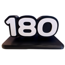 Black darts holder with '180' on a white background