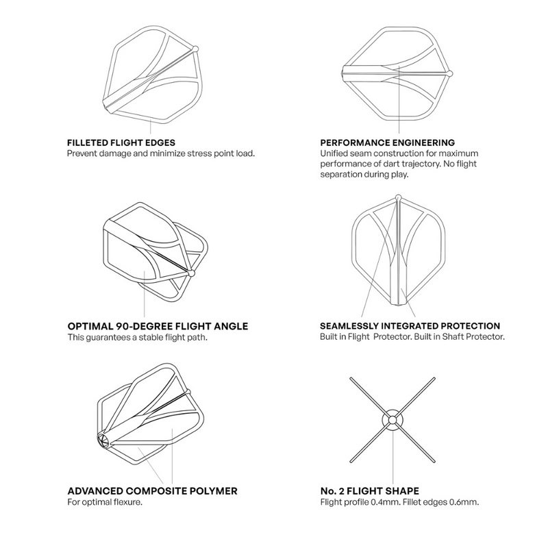 Shot Darts Airfoil Plastic Molded Dart Flights