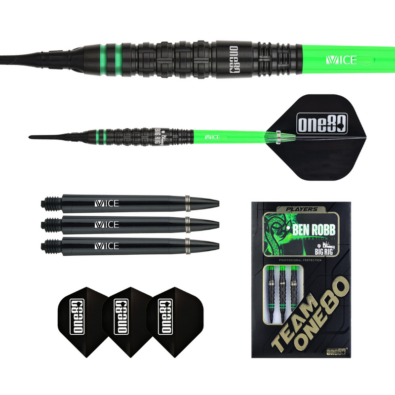 One80 Ben Robb - Big Rig Gen2 - 90% Tungsten SOFT TIP Darts