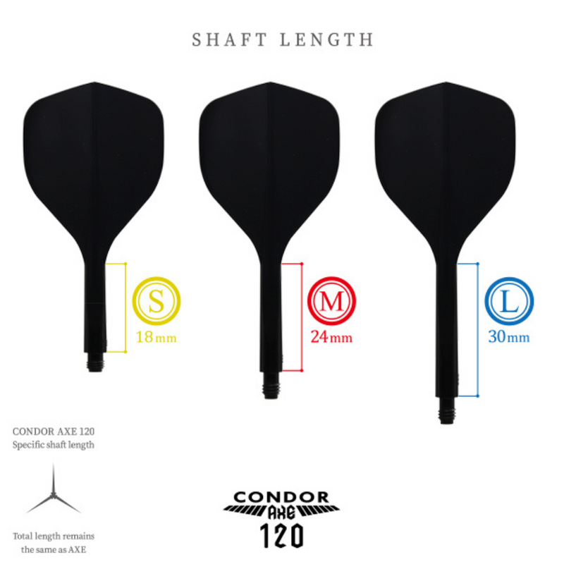 Condor Axe 120 Trifin Flights & Shafts - Red - Standard