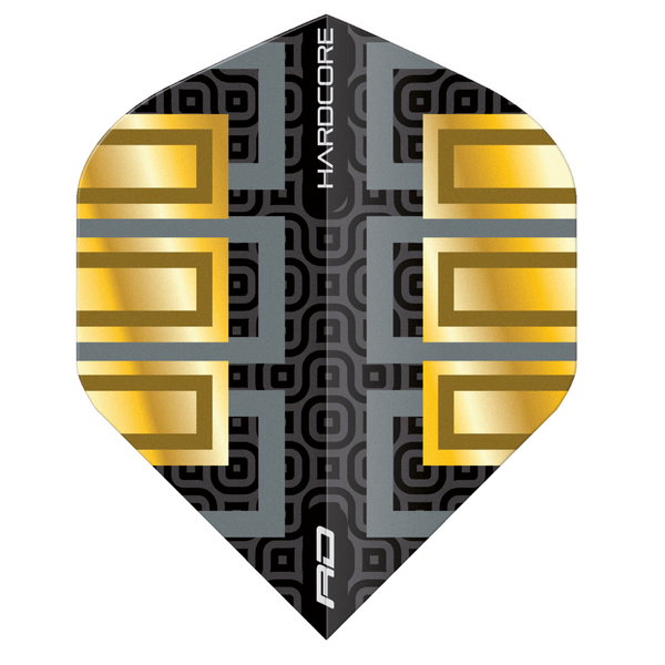 Red Dragon Hardcore Premium Flights -  Gold & Black Block - Standard