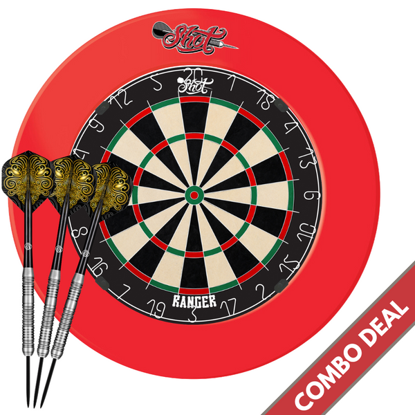 Shot Ranger Dartboard, Surround & Toa Darts COMBO